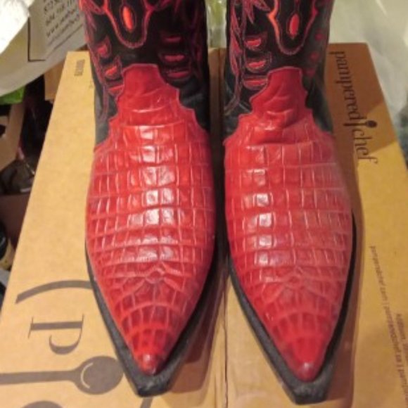 Leather Cowboy Boots - Men's 8/Women's 10 - Picture 9 of 16